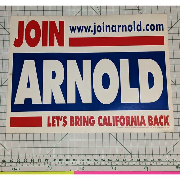 2x Arnold Schwarzenegger Official Campaign Election Yard Sign Governor CA - Picture 2 of 5